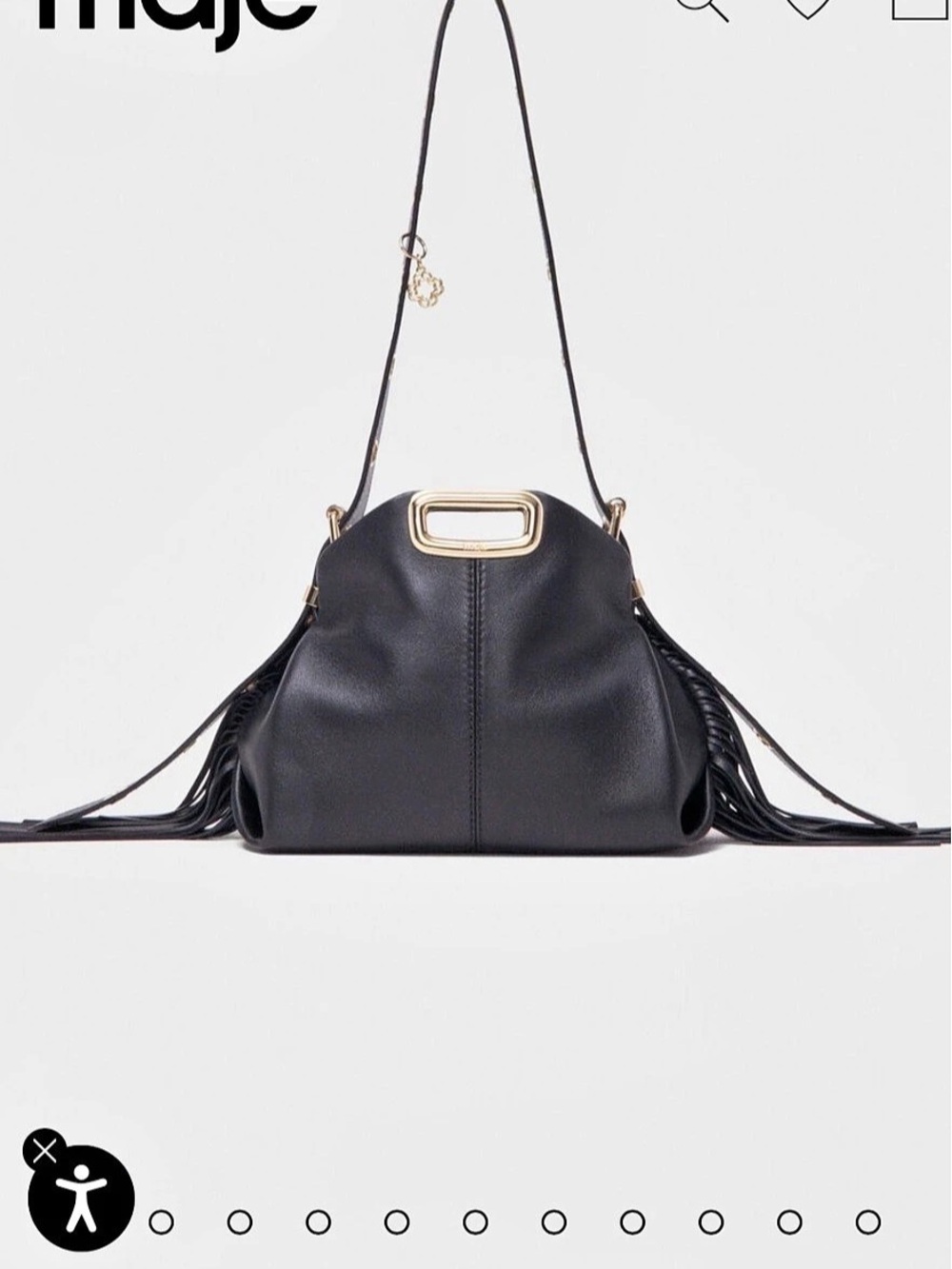 Maje Gold handle Miss M Mini bag Shoulder Bag Black